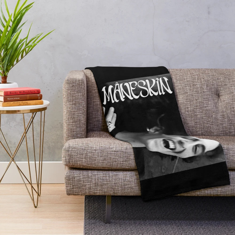 Maneskin inspired plush blanket featuring Damiano David