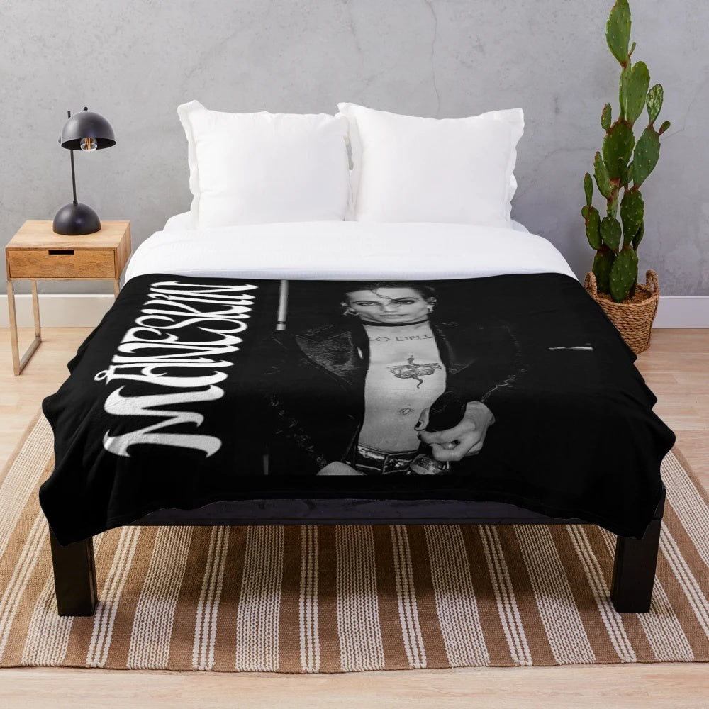 Maneskin Band Plush Blanket featuring Damiano David