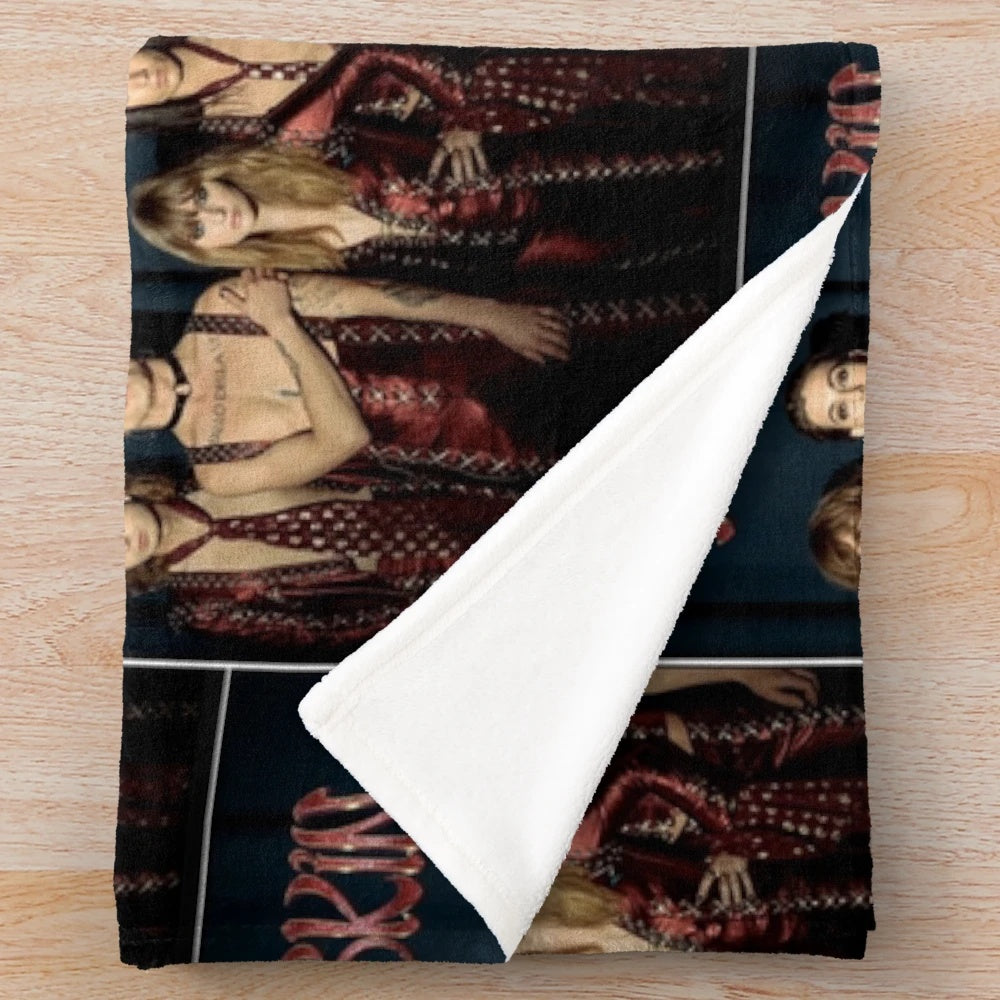 Maneskin rock band themed plush blanket