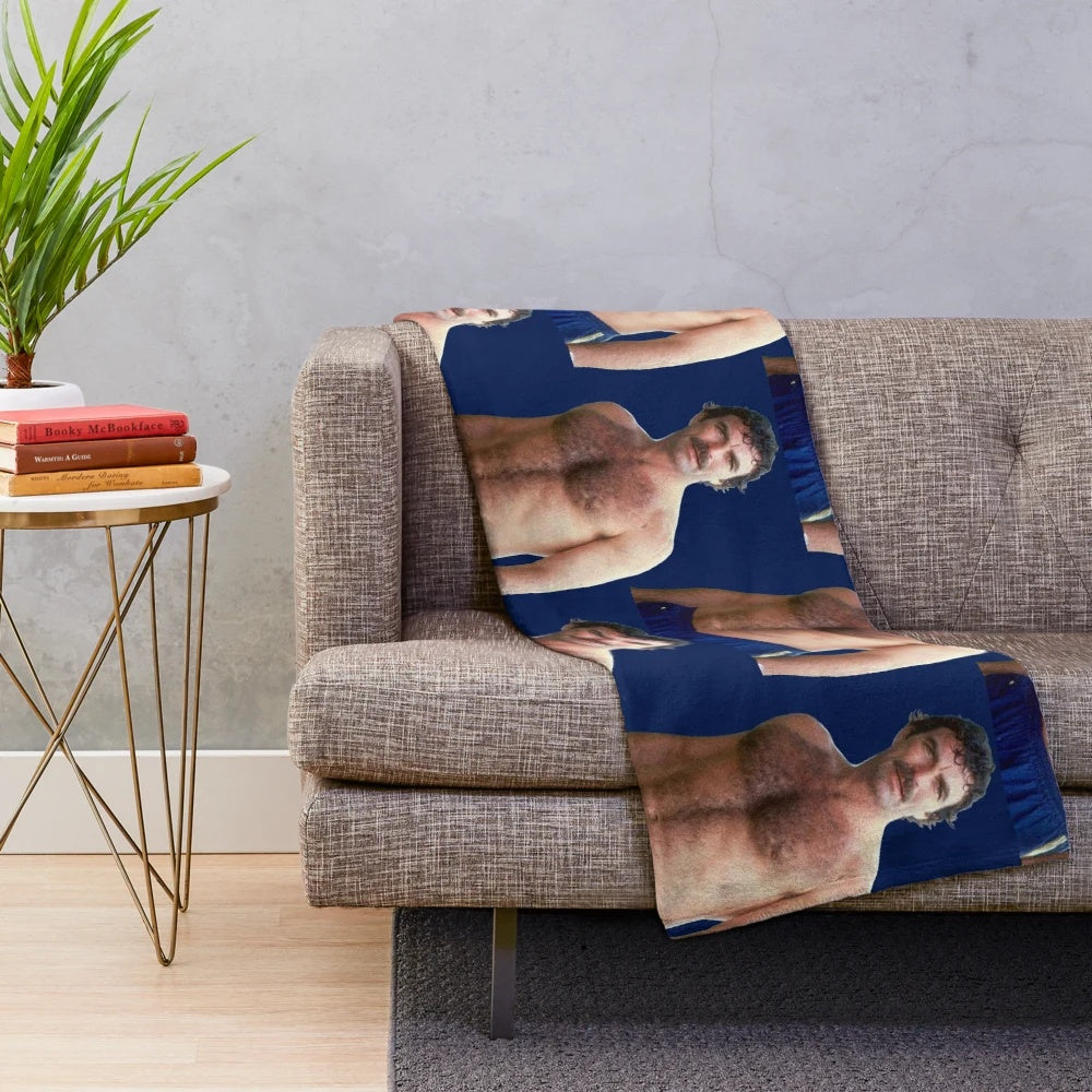 Tom Selleck inspired plush blanket for a cozy and masculine home decor