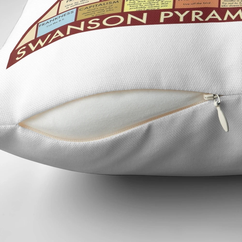 Swanson Pyramid of Greatness Pillow with Manly Mustache Design