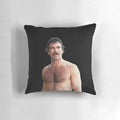 A high-quality Tom Selleck Magnum PI-themed decorative pillow for a manly, stylish home.