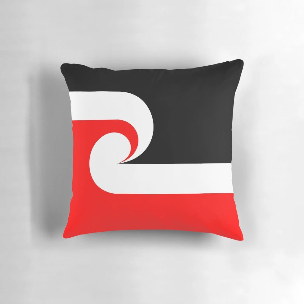 Maori flag printed on a soft, high-quality pillow for home decor