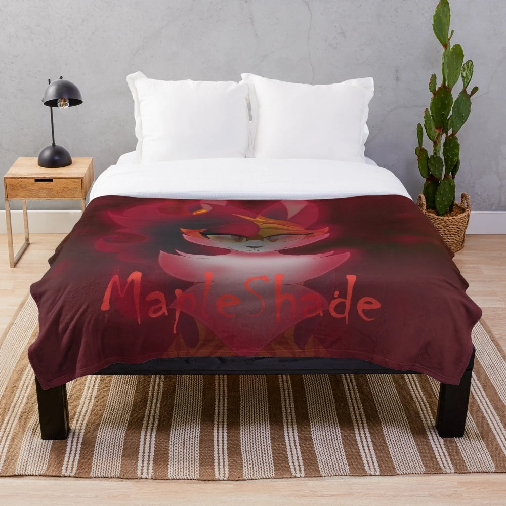 Mapleshade inspired plush blanket with darkforest pattern
