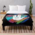 Marble-Inspired Plush Blanket with Electronic Music Aesthetic