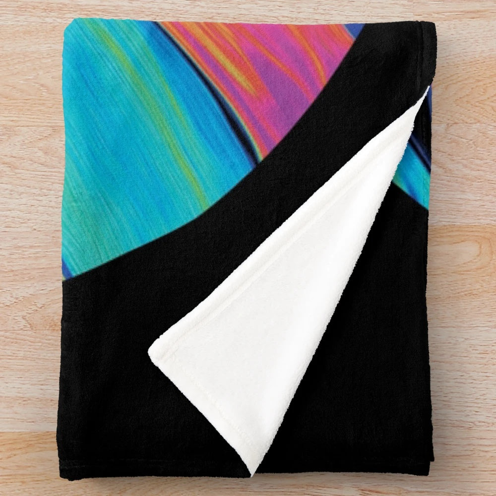 Marble-Inspired Plush Blanket with Electronic Music Aesthetic