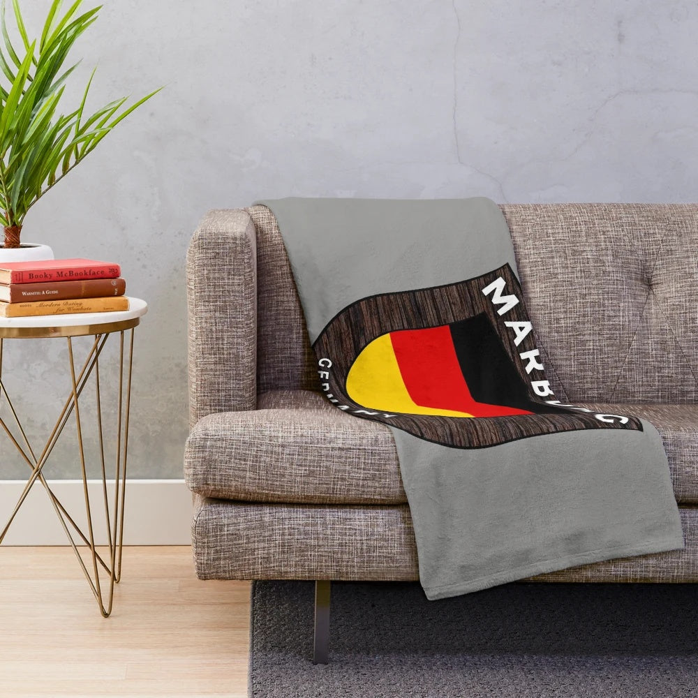 Marburg Germany Emblem Flag Plush Blanket for Cozy Home Decor