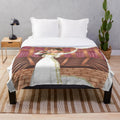 Vibrant plush blanket featuring a mariachi art illustration by Jizelle Rodriguez