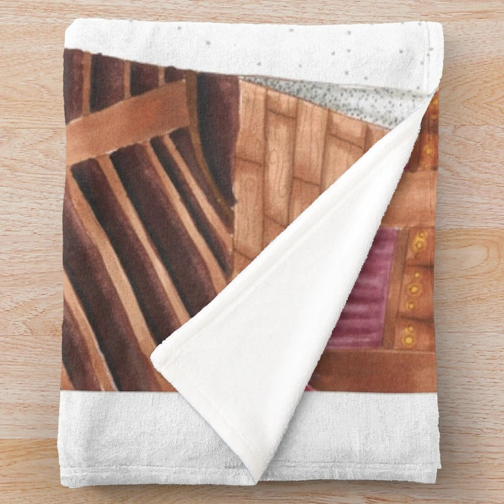 Vibrant plush blanket featuring a mariachi art illustration by Jizelle Rodriguez