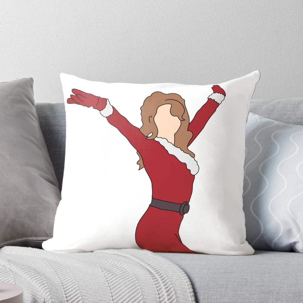 Mariah Carey "All I Want for Christmas Is You" Festive Pillow with Christmas design