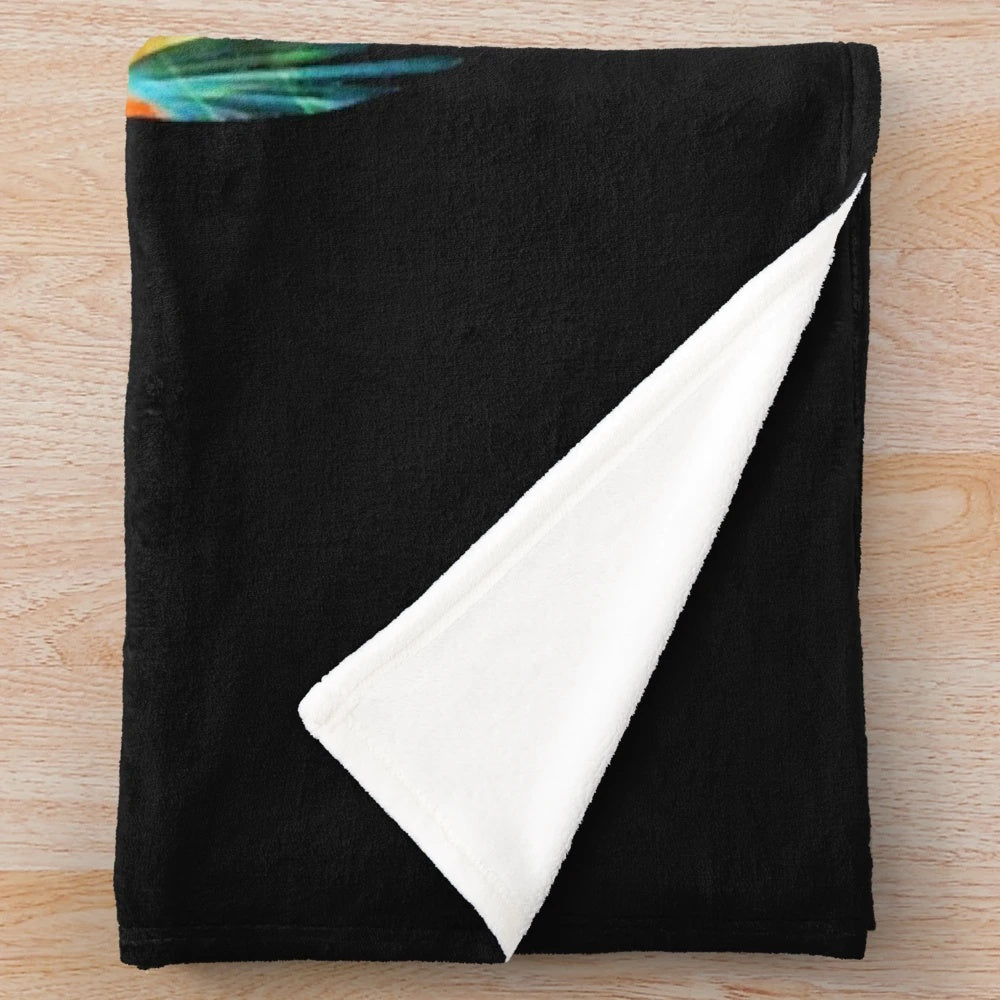 Marillion-inspired plush blanket with band's logo and artwork