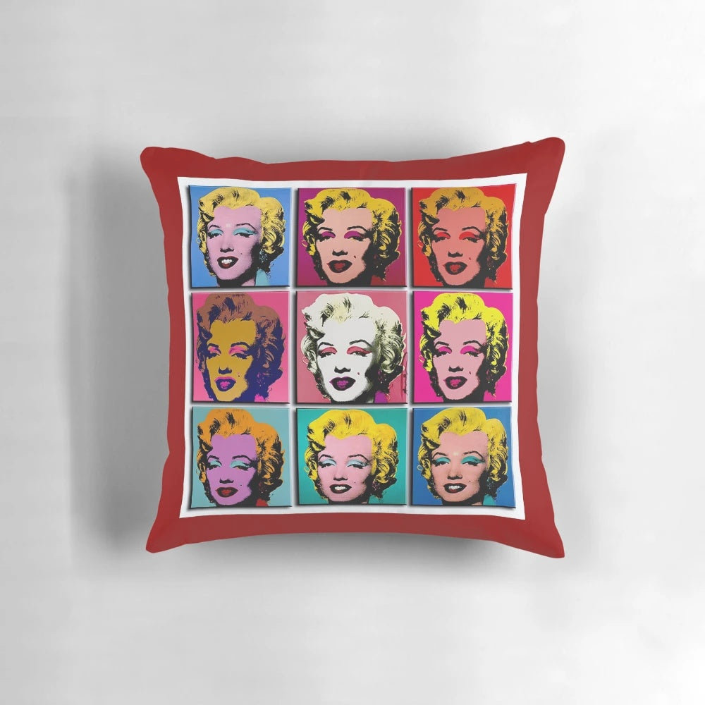 Vibrant Marilyn Monroe abstract art deco pop art print throw pillow