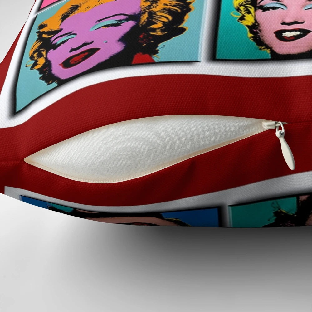 Vibrant Marilyn Monroe abstract art deco pop art print throw pillow