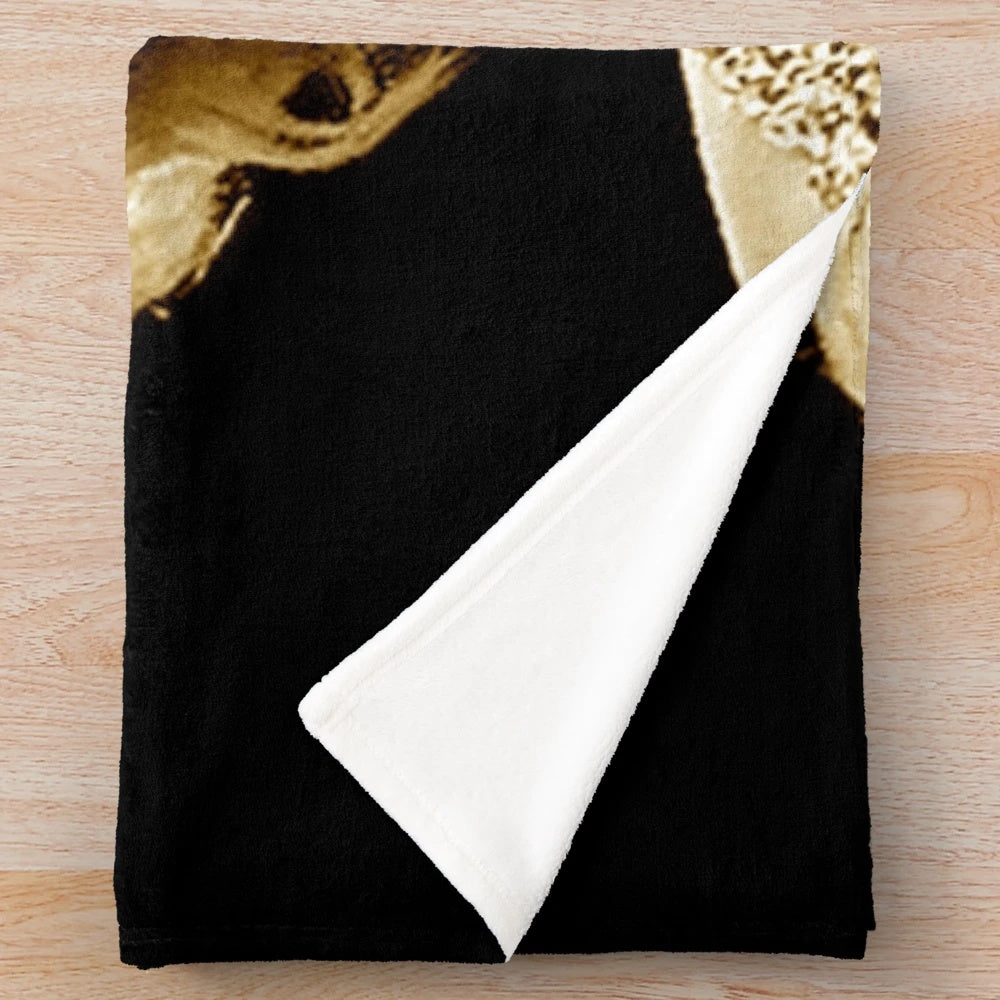 Marilyn Monroe golden monochrome portrait plush blanket