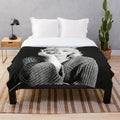 Marilyn Monroe inspired plush blanket with guitar illustration