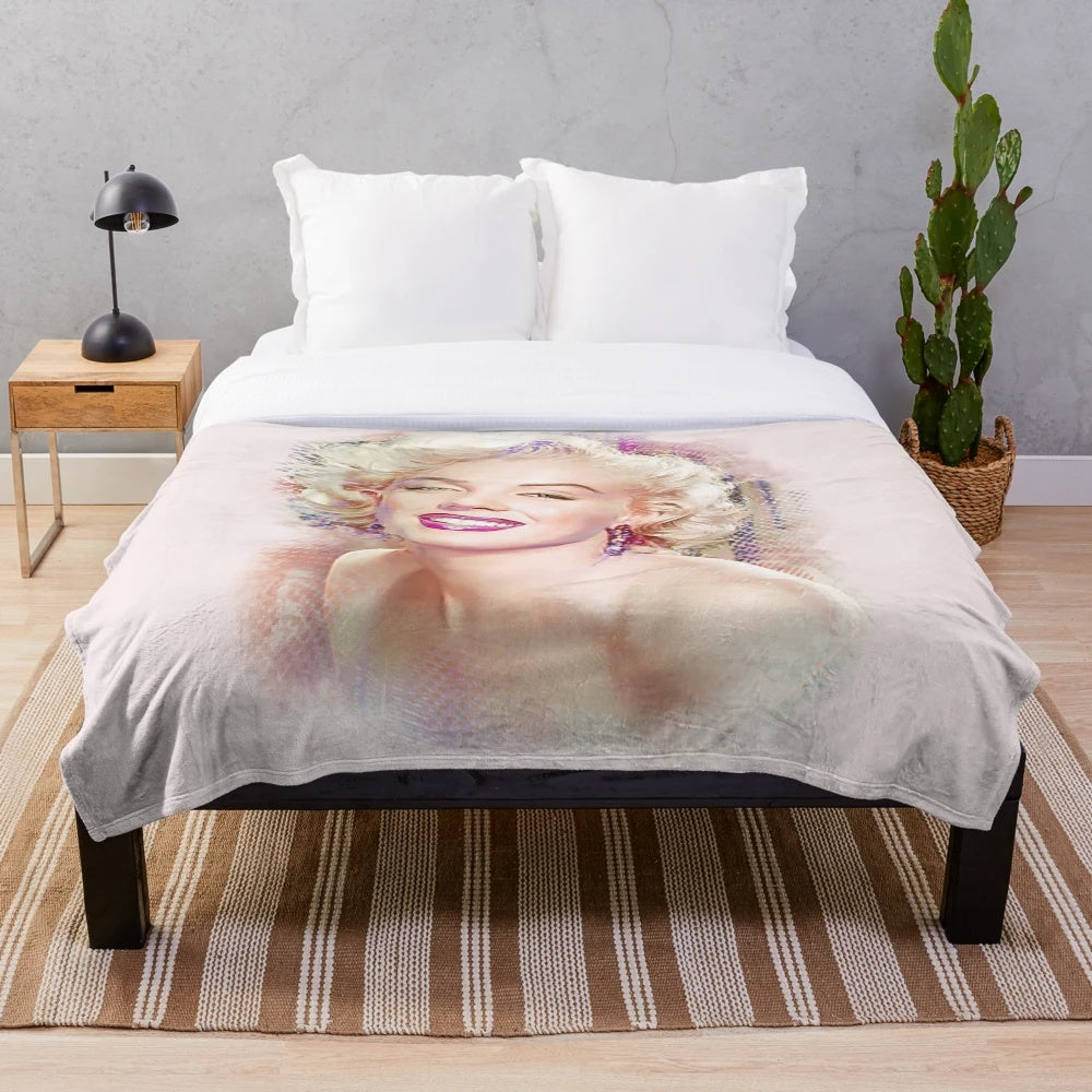 Marilyn Monroe plush blanket for home decor