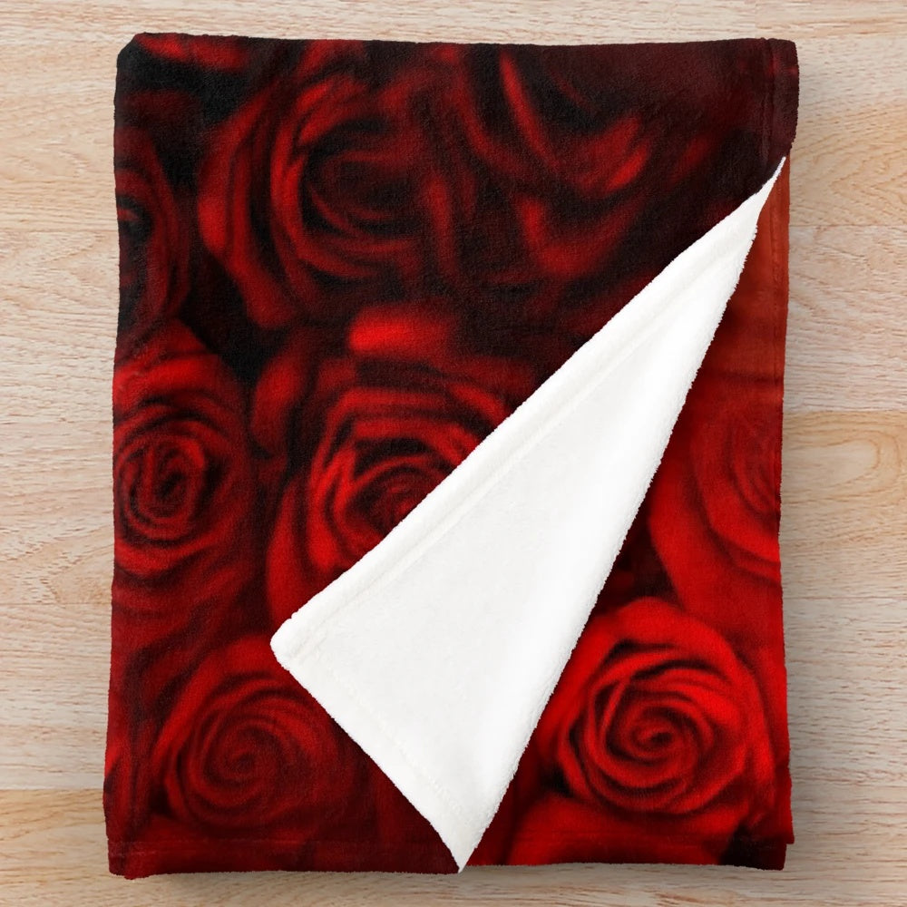 Plush Marilyn Monroe inspired red roses blanket