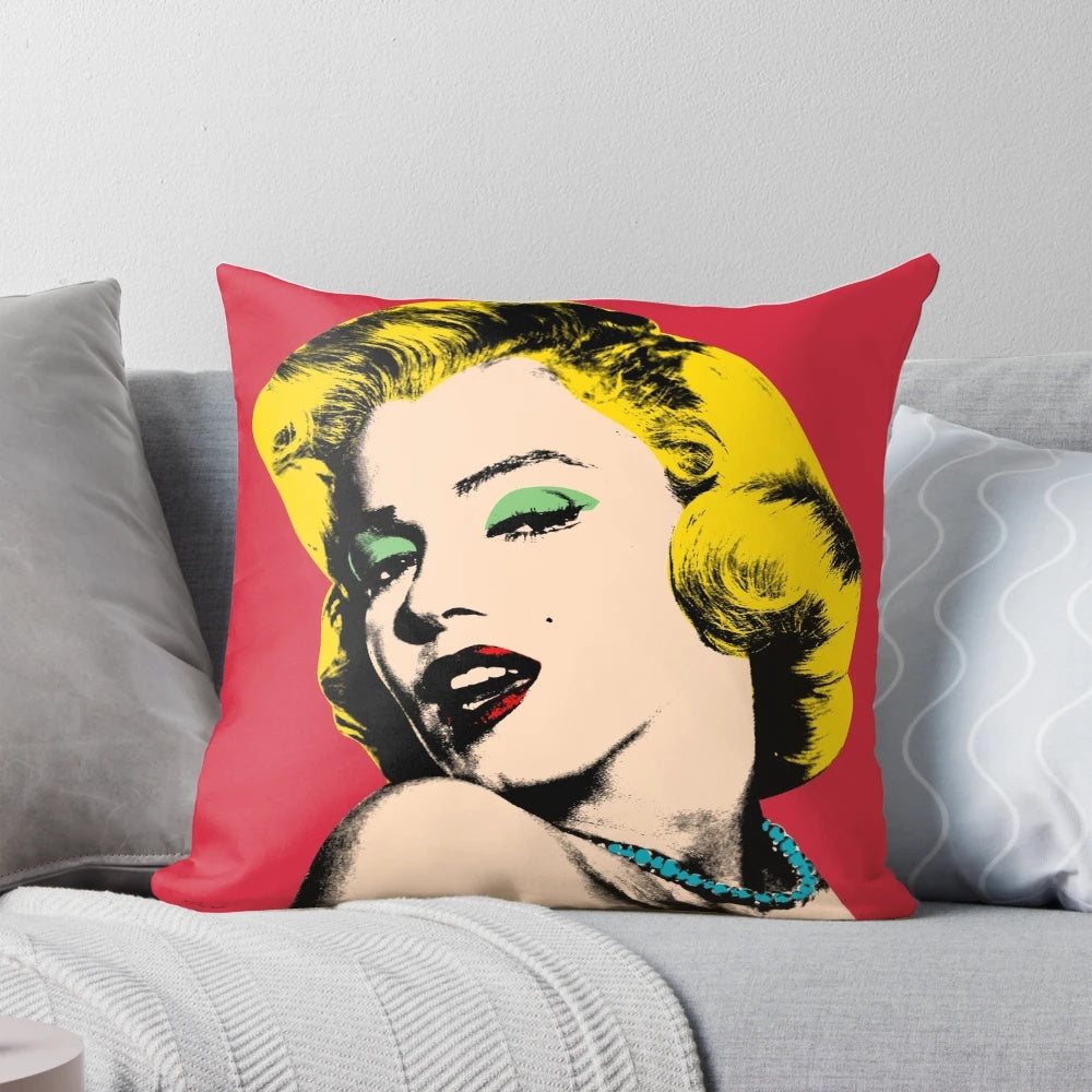 Vibrant pop art portrait of iconic Hollywood actress Marilyn Monroe