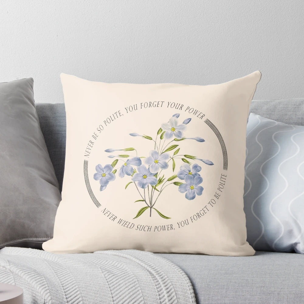 Marjorie Lyrics Pillow - Floral Quote Cushion Featuring Taylor Swift Lyrics