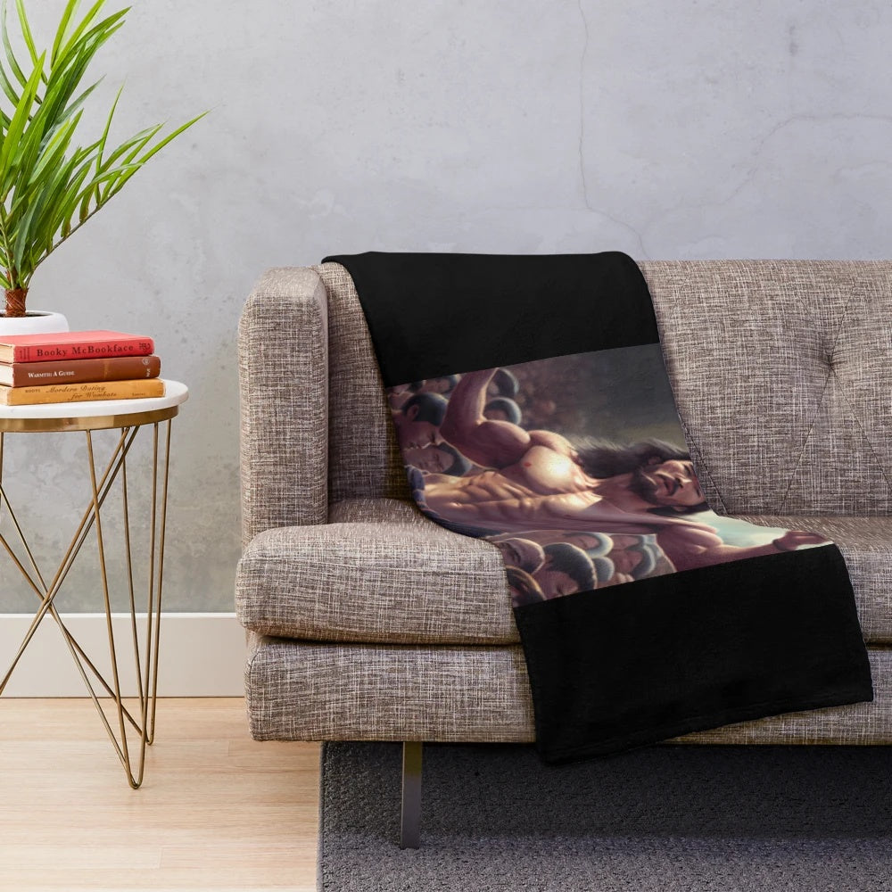 Markiplier inspired plush blanket with religious imagery