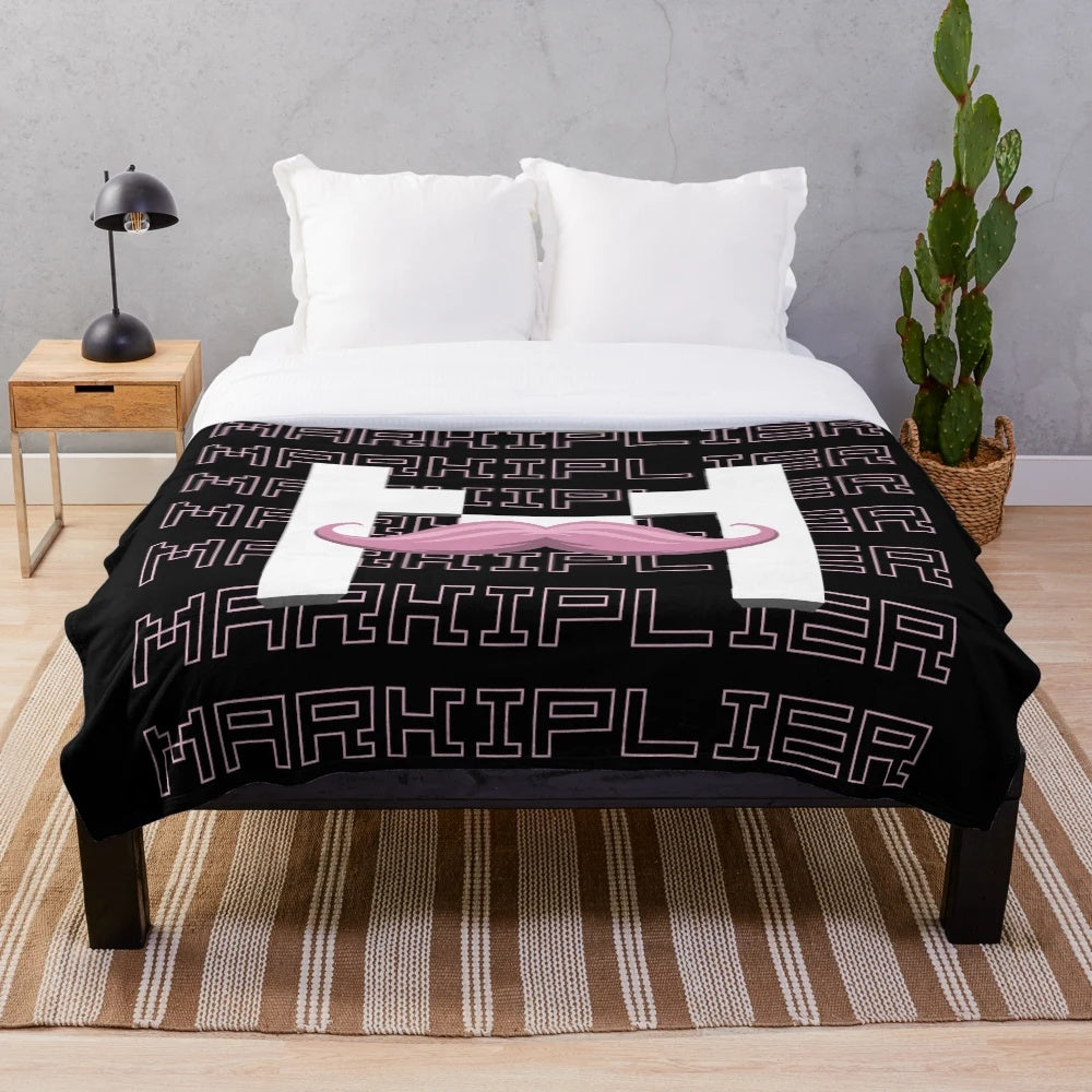 Markiplier-inspired Unus Annus plush blanket with Memento Mori design