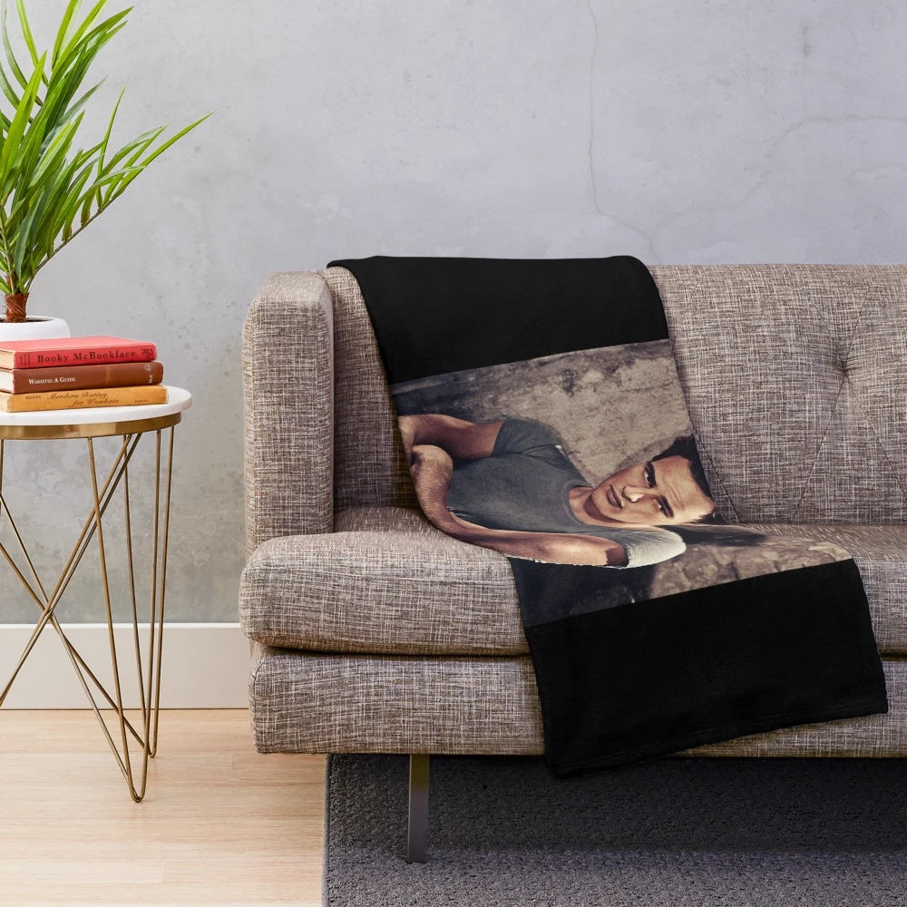 Marlon Brando inspired plush blanket with vintage cinema gangster style