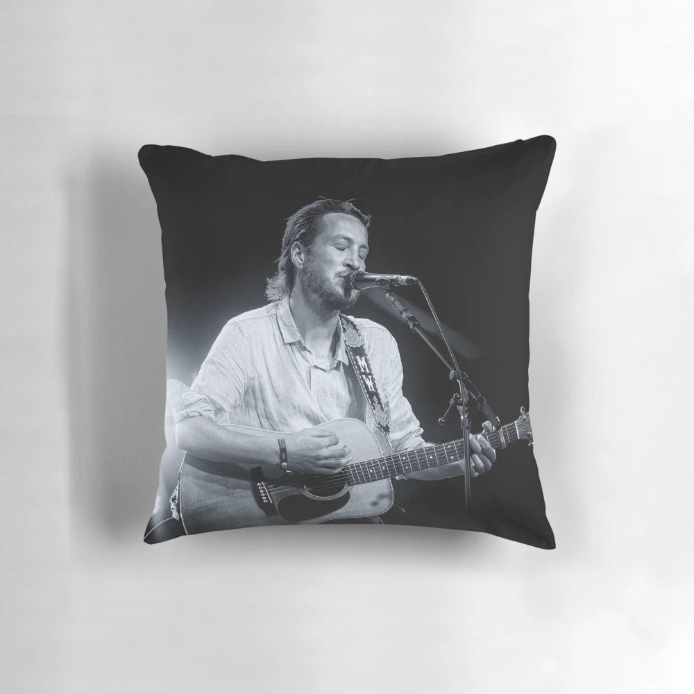 Marlon Williams Folk Music Pillow featuring the singer-songwriter in a live concert performance