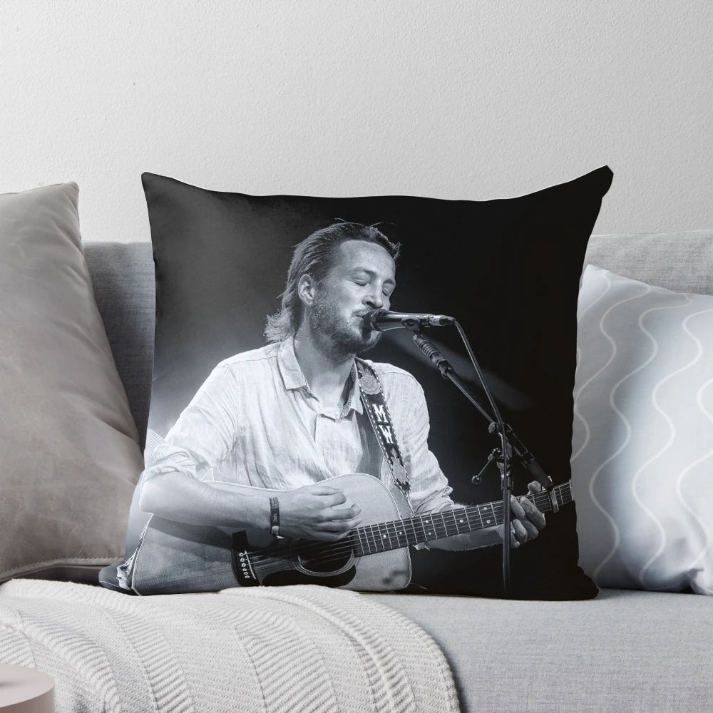 Marlon Williams Folk Music Pillow featuring the singer-songwriter in a live concert performance