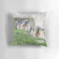 Marmots Pillow featuring a cozy design with a stunning landscape of the Alps mountains
