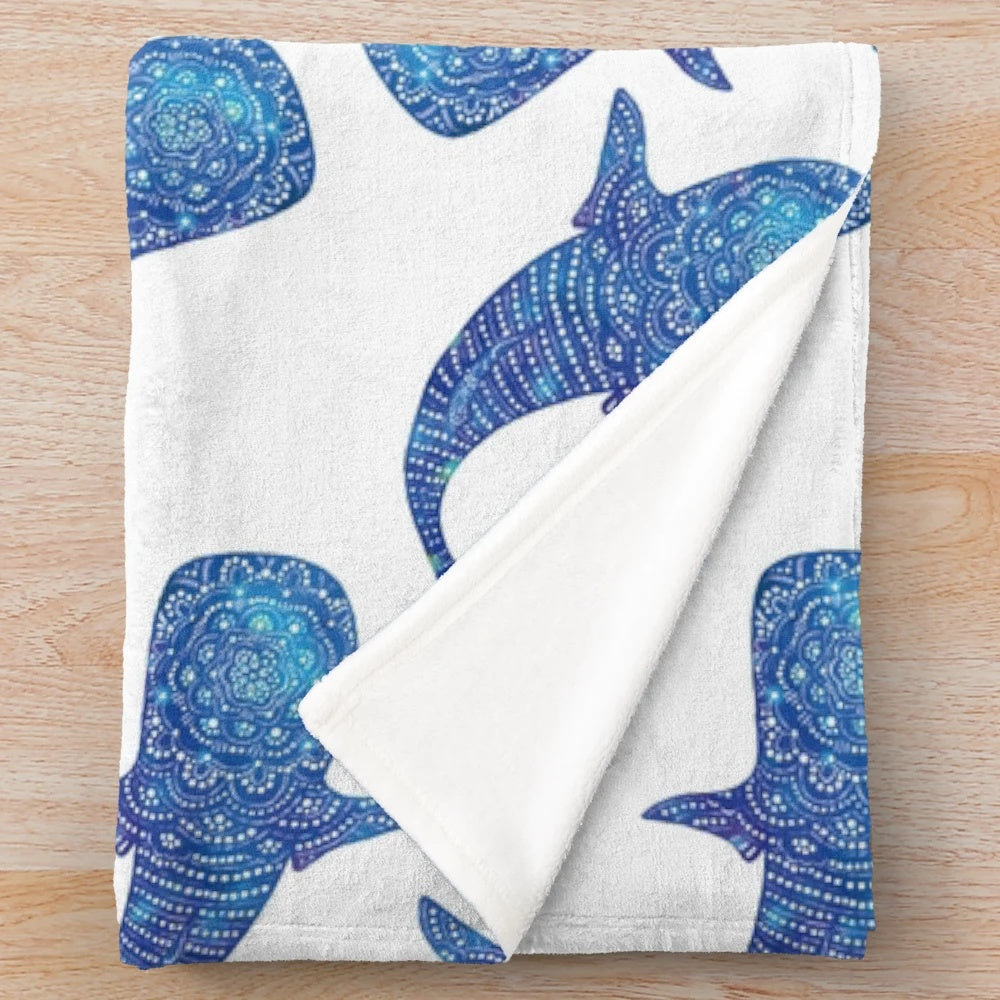 Marokintana Whale Shark Plush Blanket - Soft and Cozy Underwater Creature Throw