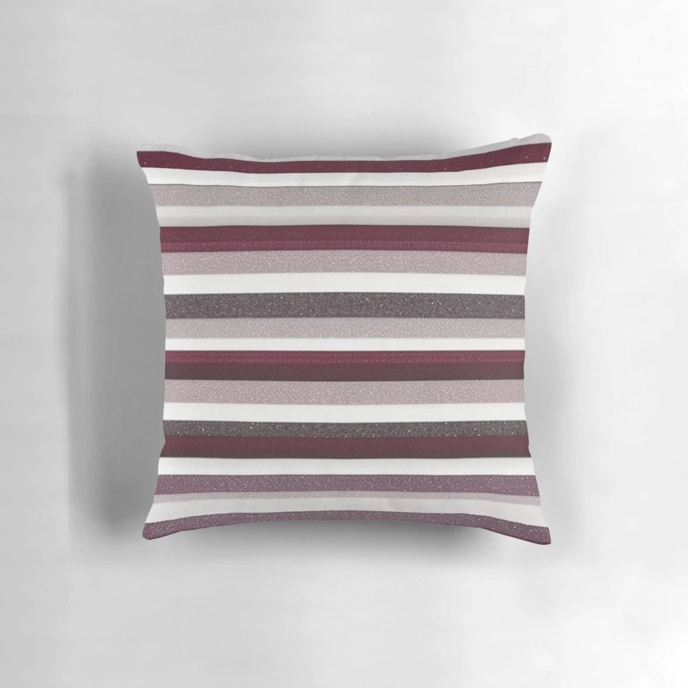 Maroon and grey striped decorative pillow from Roxbury Lane