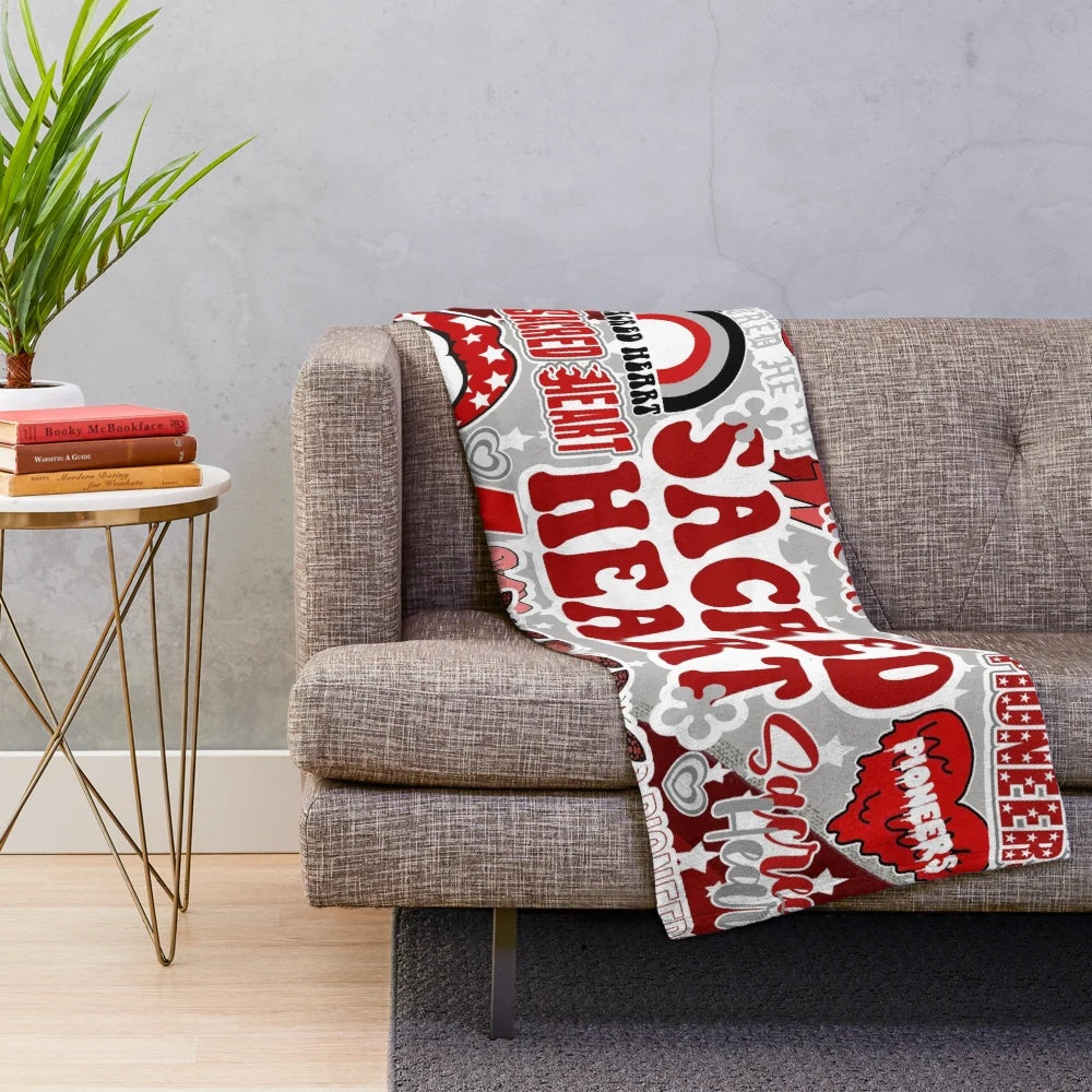 Sacred Heart Collage Plush Blanket