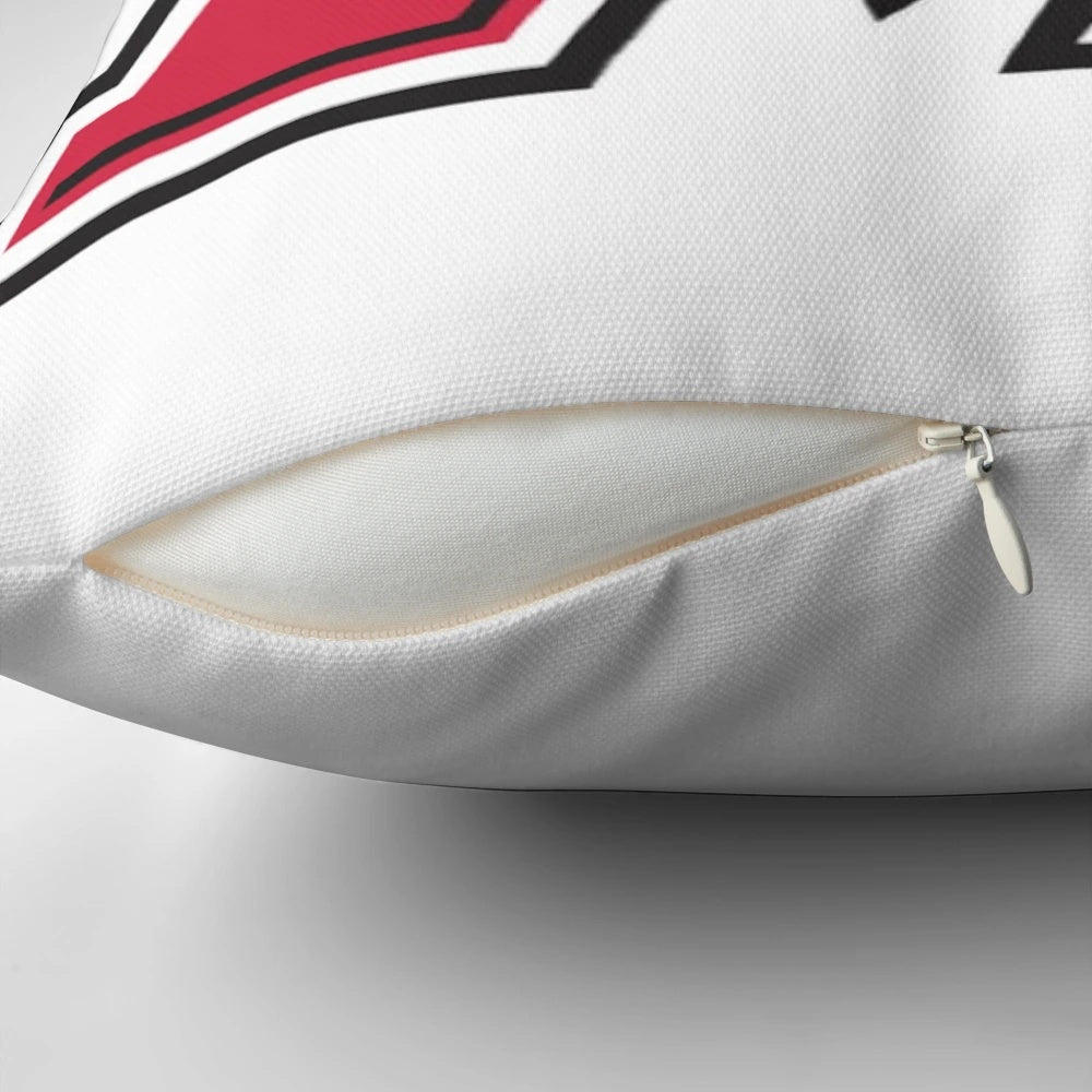 Marist College logo pillow with a red fox design