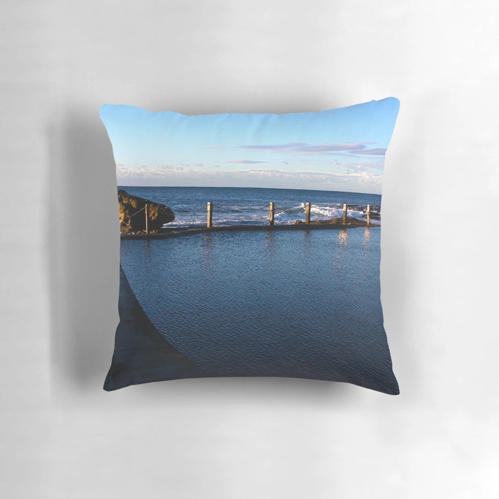 Maroubra Beach coastal themed pillow with ocean inspired design