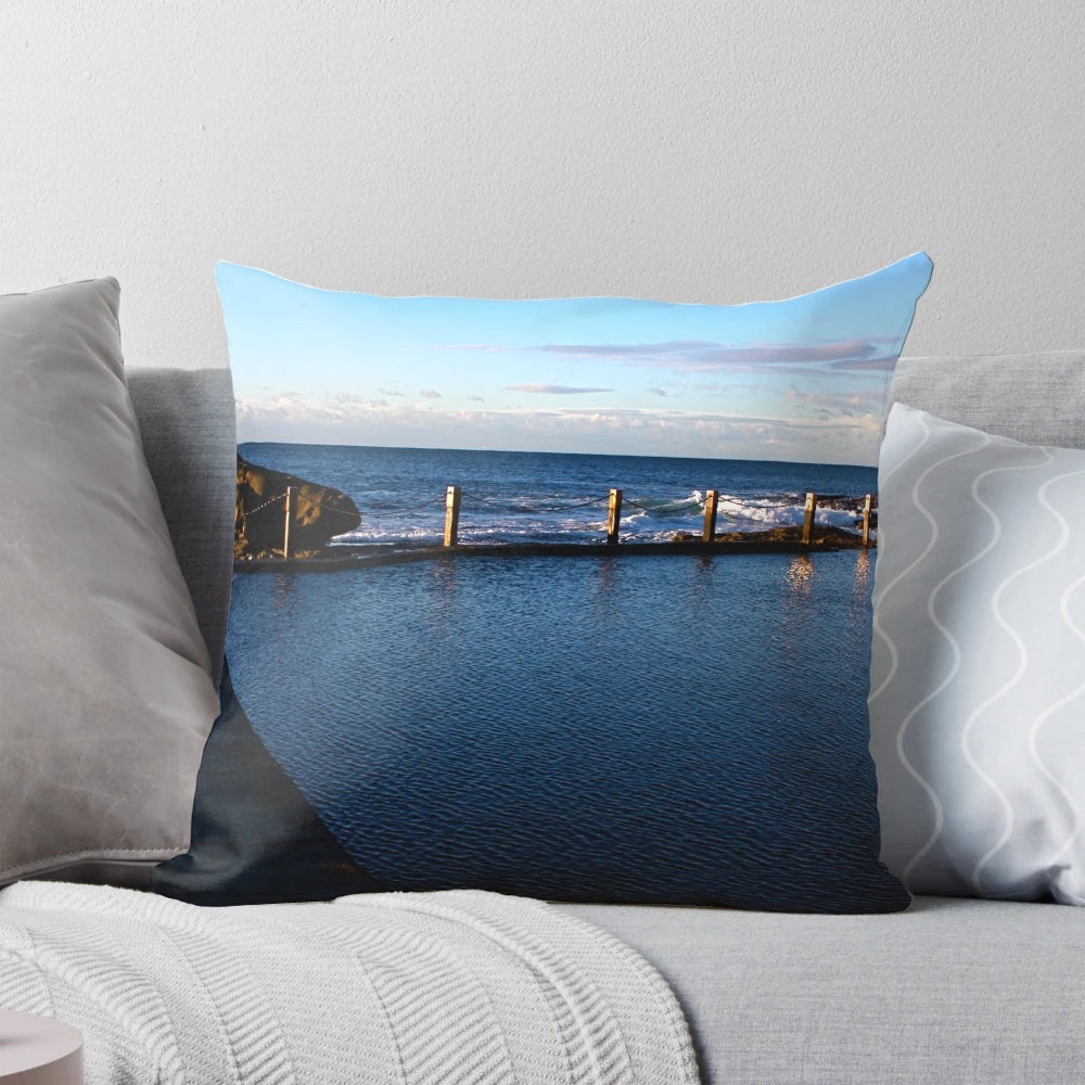 Maroubra Beach coastal themed pillow with ocean inspired design