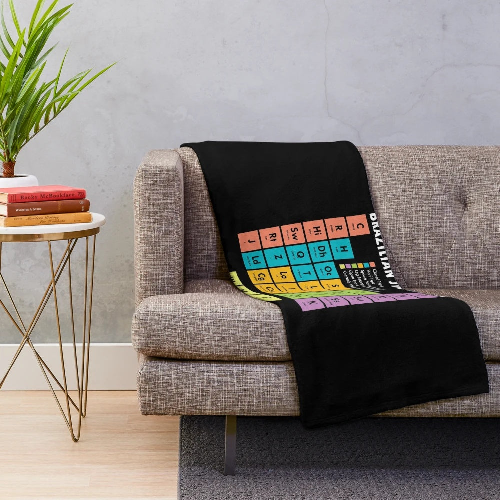 BJJ Brazilian Jiu-Jitsu Periodic Table of Guards Plush Blanket