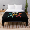 Martial arts-themed plush blanket featuring a karate fighter design
