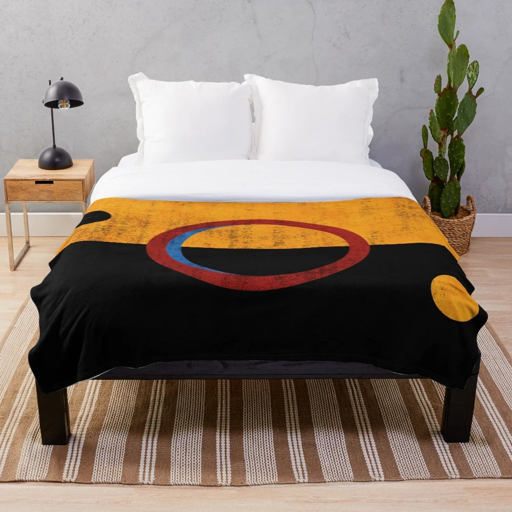 Martian flag inspired plush blanket with a space opera sci-fi design