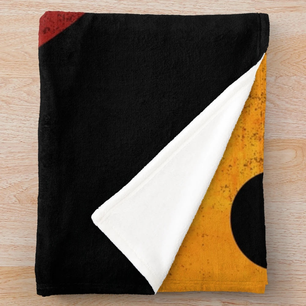 Martian flag inspired plush blanket with a space opera sci-fi design