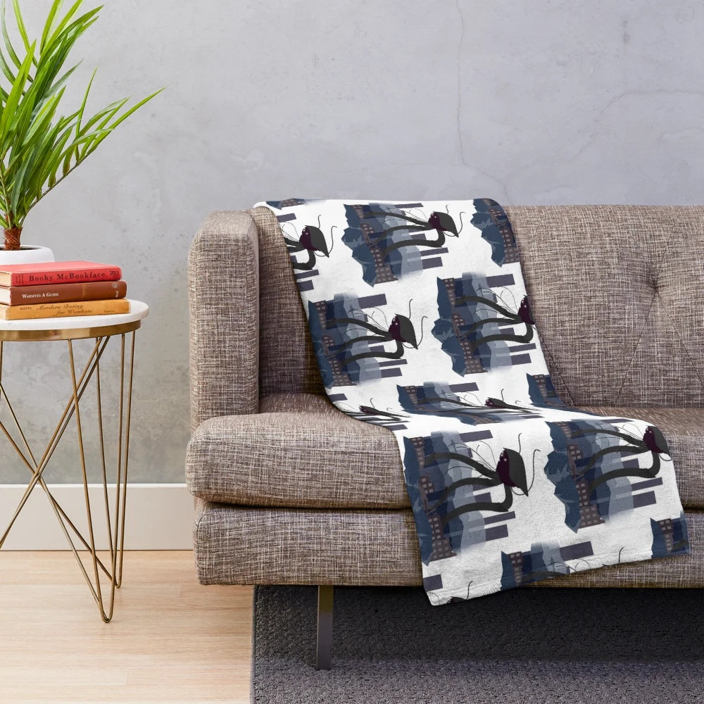Martian Tripod Inspired Plush Blanket for Sci-Fi Home Decor