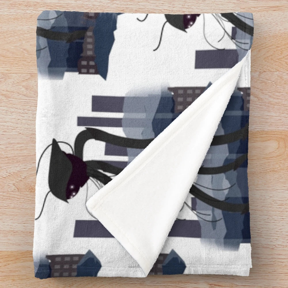 Martian Tripod Inspired Plush Blanket for Sci-Fi Home Decor