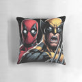 Deadpool and Wolverine fighting on a comfortable pillow