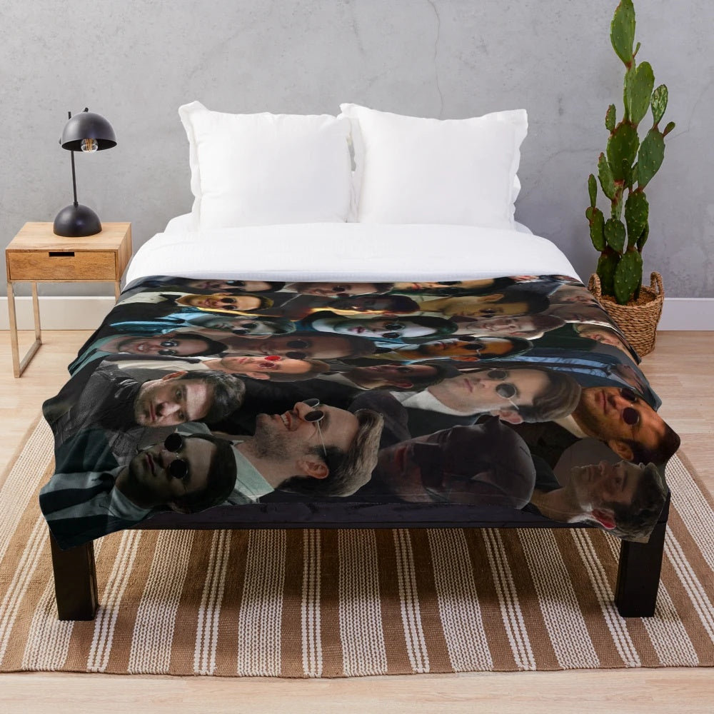 Marvel-inspired devil dare photo collage plush blanket