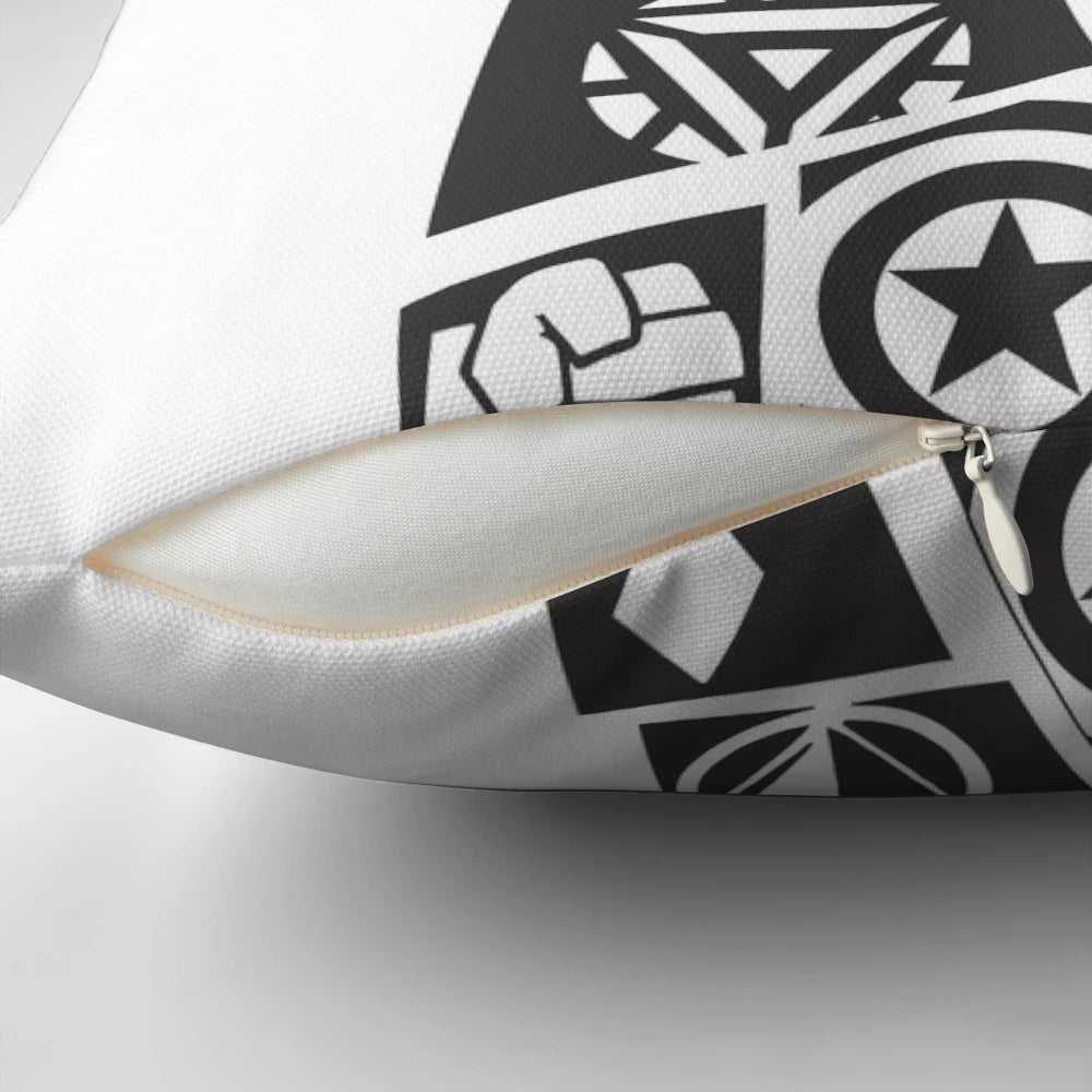A plush, high-quality pillow designed in the shape of the iconic Infinity Gauntlet from the Marvel Cinematic Universe.