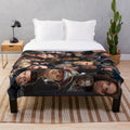 Marvel's Winter Soldier character photo collage printed on a cozy plush blanket