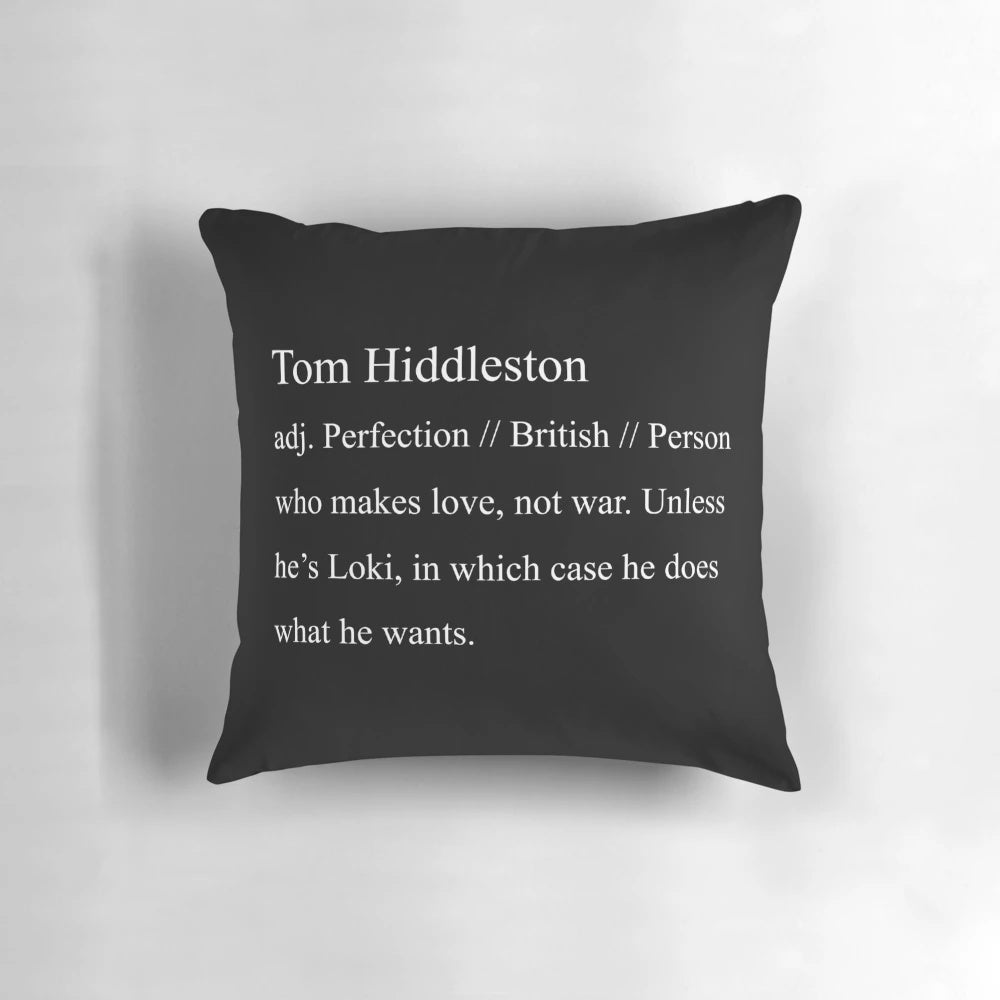 Cozy and stylish tom hiddleston/loki inspired pillow for marvel fans