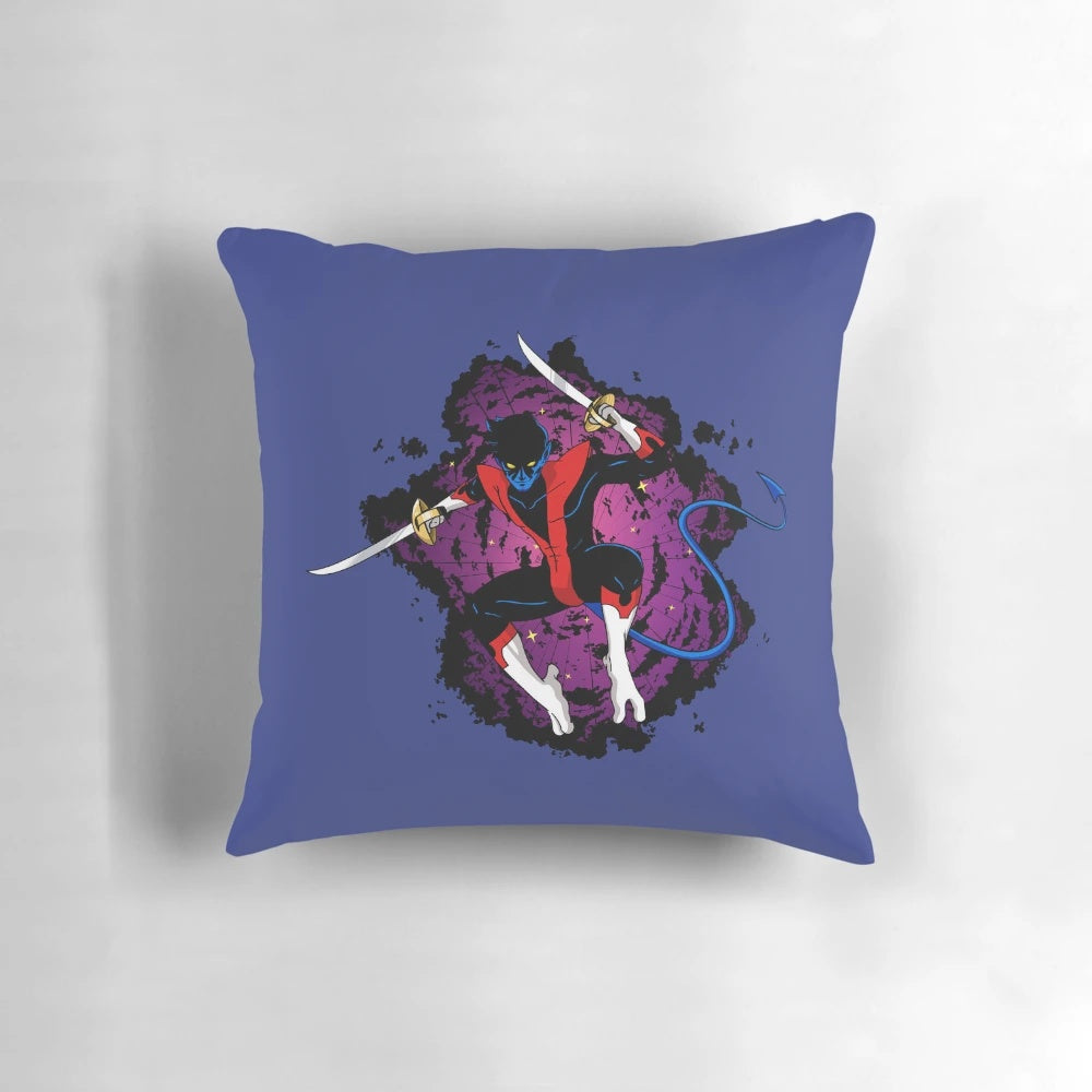 Marvel's Nightcrawler/Kurt Wagner character image on a plush pillow