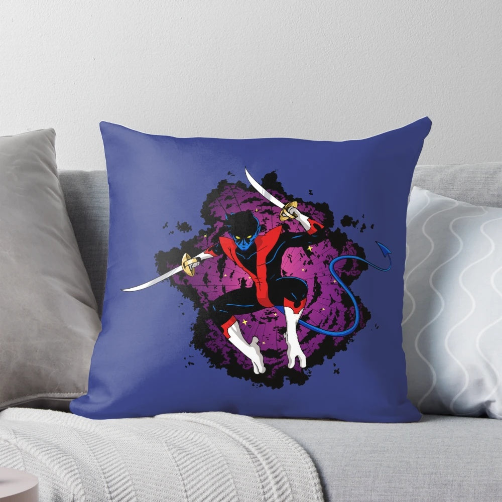 Marvel's Nightcrawler/Kurt Wagner character image on a plush pillow