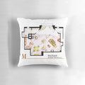 Mary Tyler Moore Show inspired pillow featuring the layout of Mary Richards' apartment