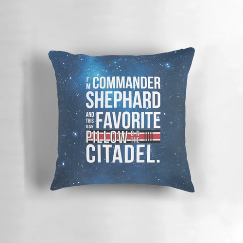 "Mass Effect Citadel Commander Shepard Themed Decorative Pillow"